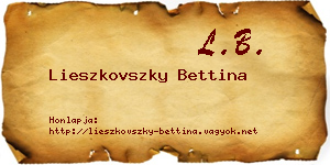 Lieszkovszky Bettina névjegykártya